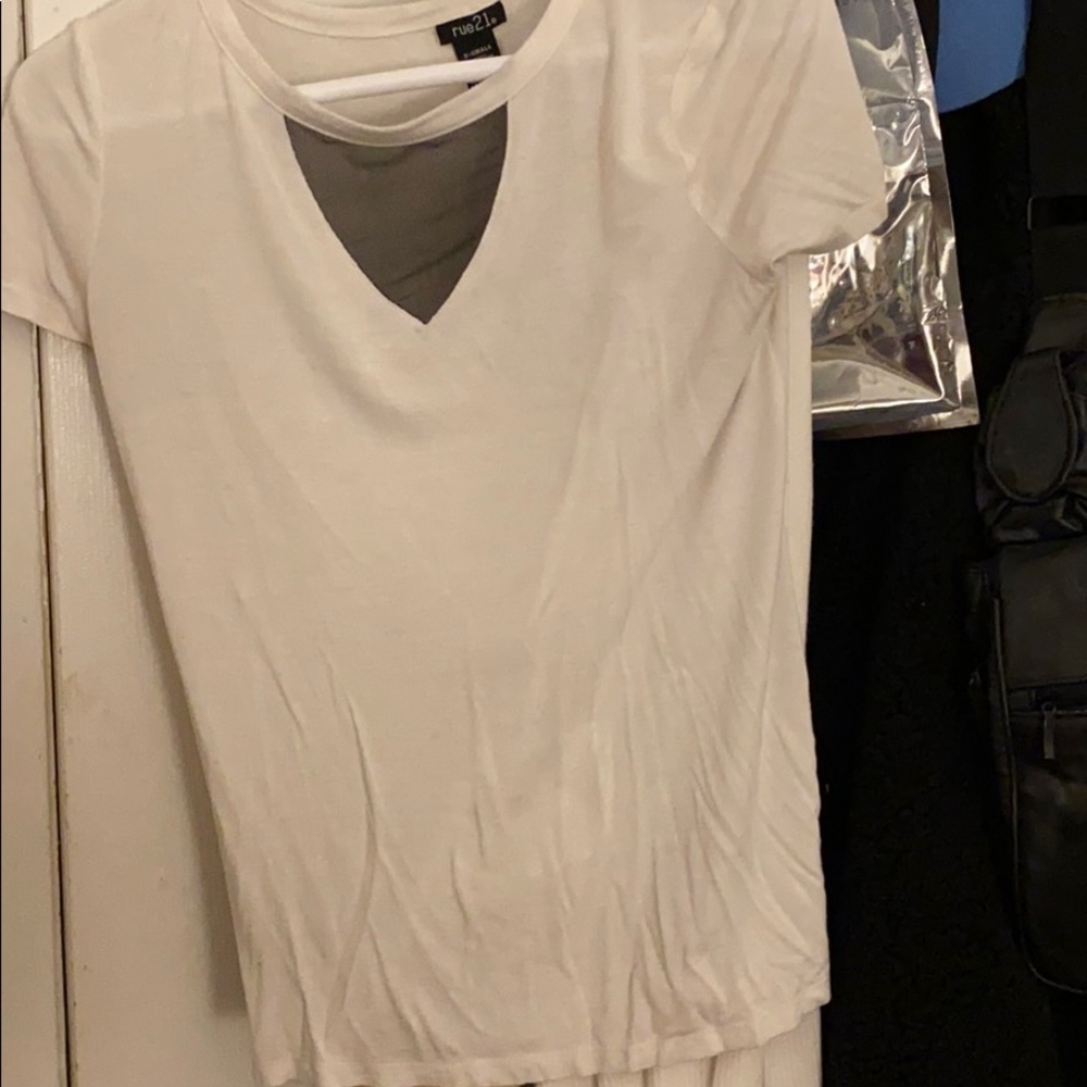 White shirt with mesh